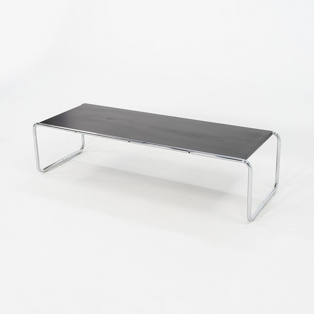 1970s Marcel Breuer for Knoll Laccio Coffee Table with Black Laminate Tabletop