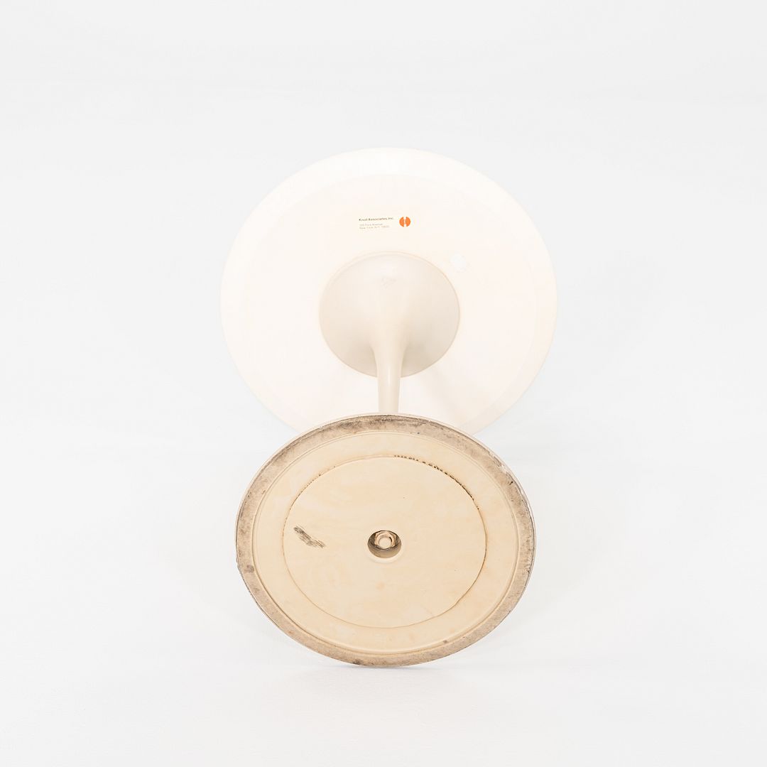 1960s Eero Saarinen for Knoll Pedestal Tulip Side Table w/ Faux Marble Laminate