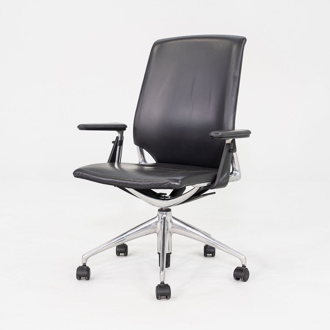 2011 Alberto Meda for Vitra Meda Desk Chair w/ Black Leather Upholstery 6x Avail