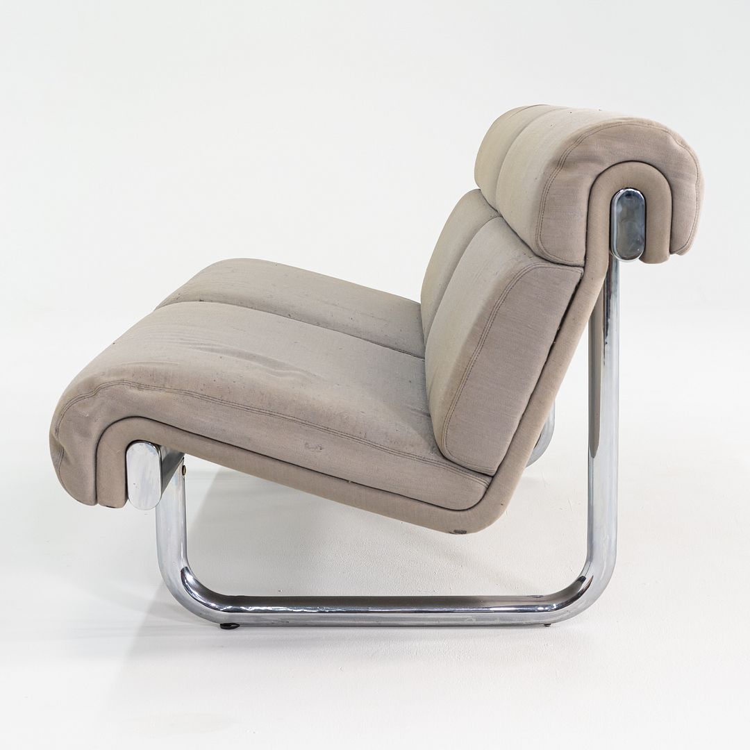 C. 1970s Richard Schultz Design Prototype Loveseat Sofa Tubular Polished Steel