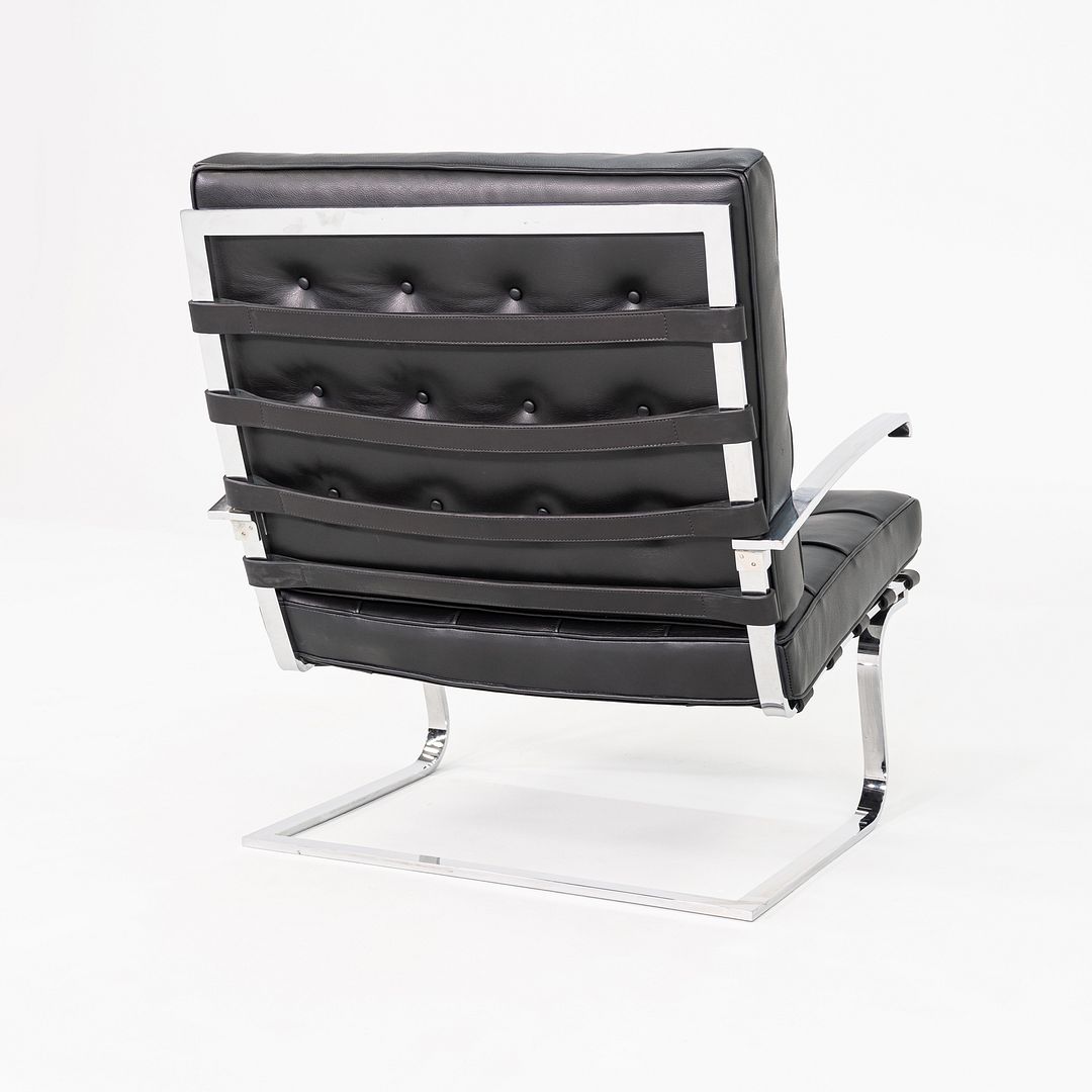 Mies van der Rohe for Knoll Tugendhat Armchair in New Black Leather & Stainless