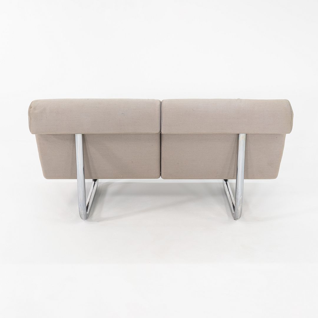 C. 1970s Richard Schultz Design Prototype Loveseat Sofa Tubular Polished Steel