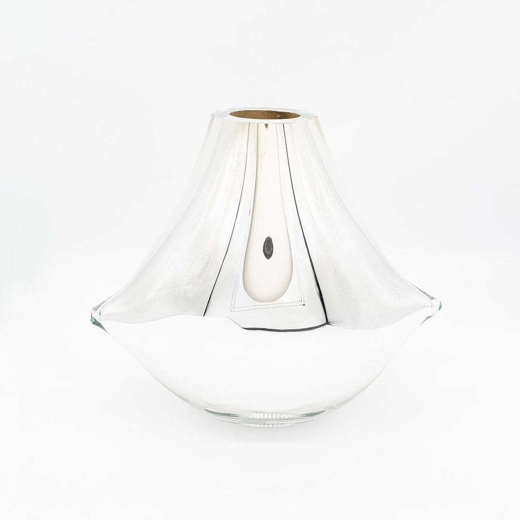 2019 SkLO Mirrored Glass Pillow Vessel made in Czech Republic 6x12x10 Inches