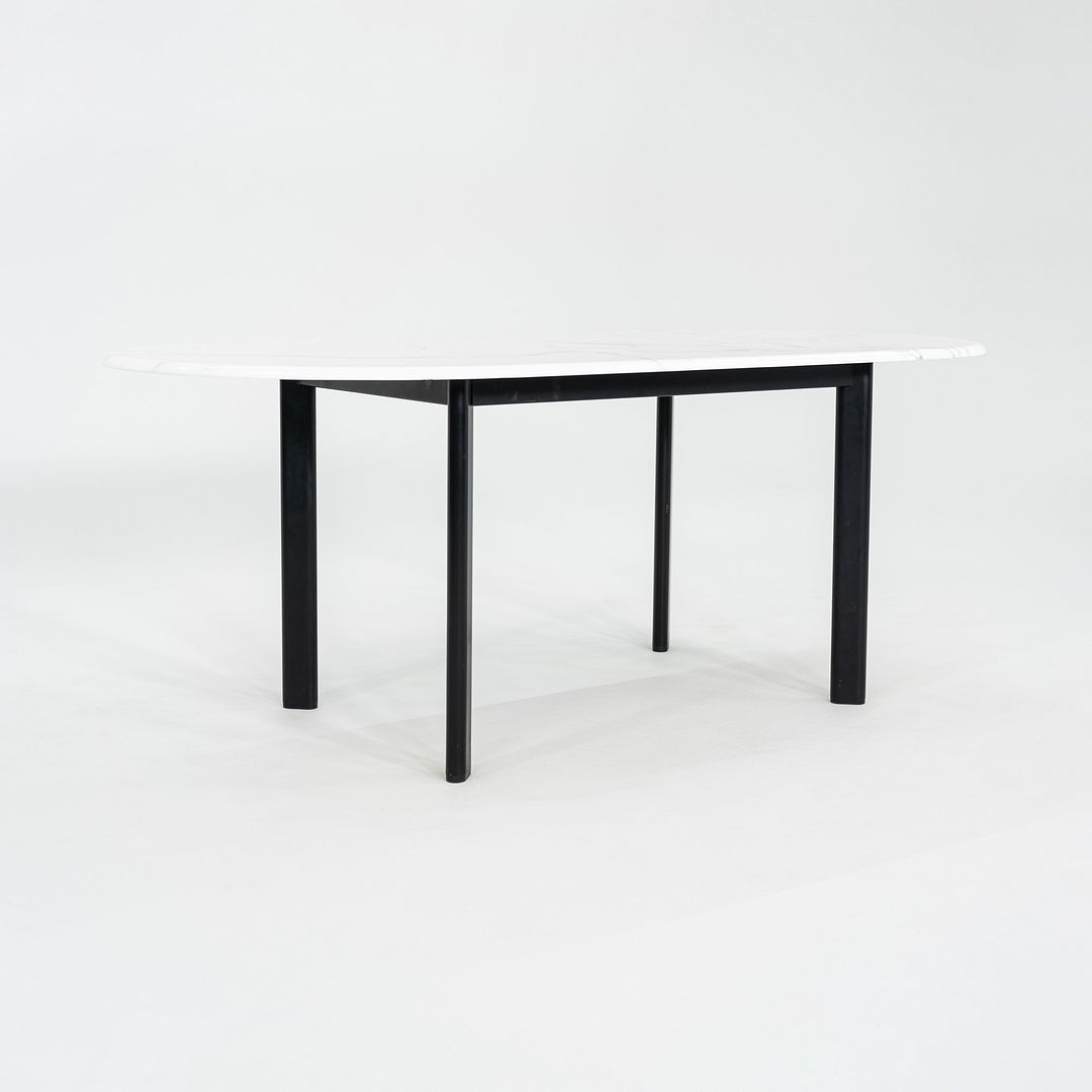 SOLD 1990 Knoll Joseph D'Urso Racetrack Dining / Work Table in Steel with Marble Top