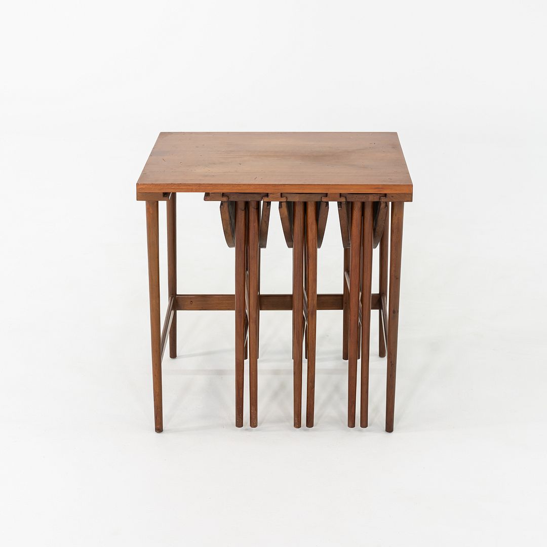 1950s Walnut Nesting or Serving Tables by Bertha Schaefer for Singer & Sons