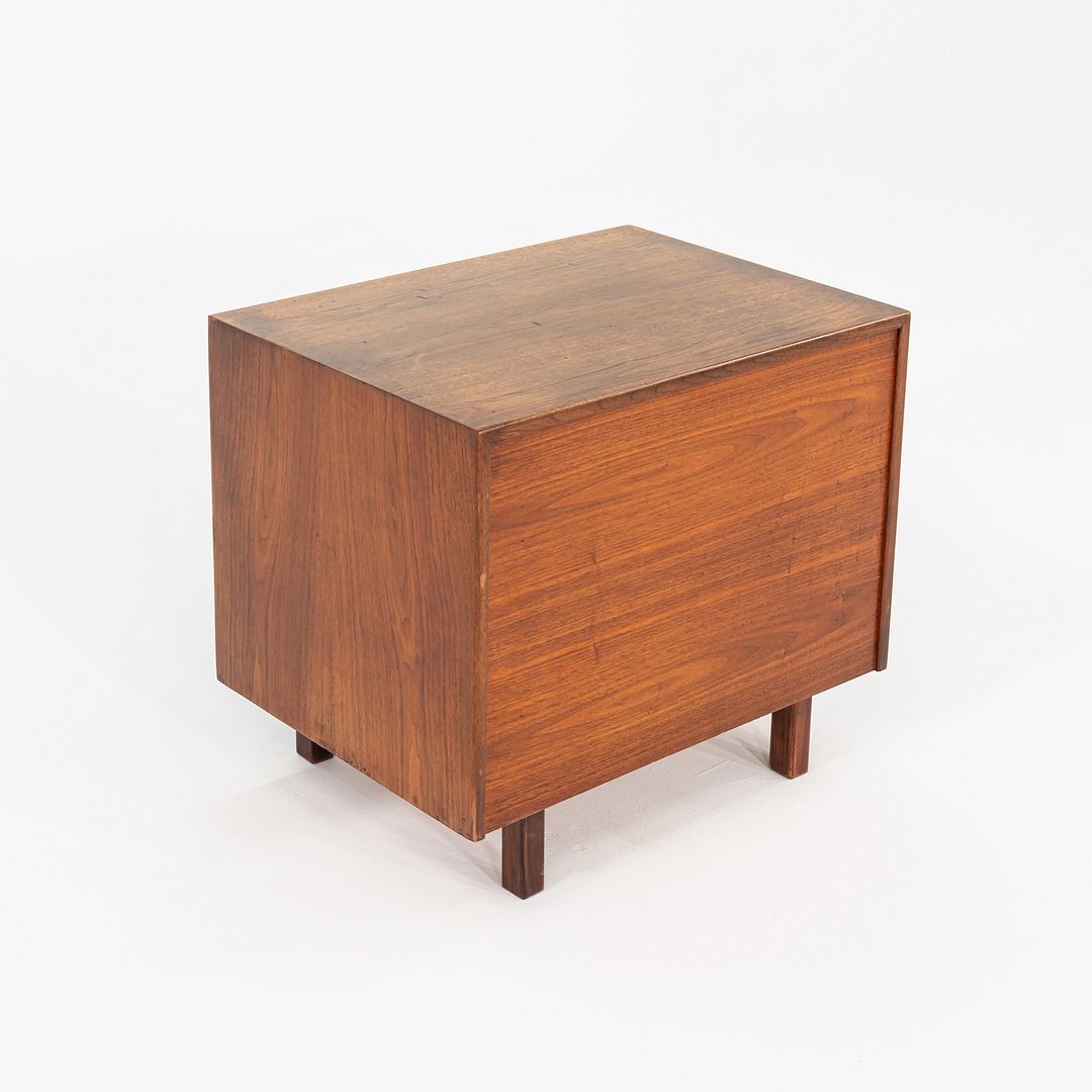 1970s Jens Risom Design 27 inch Cabinet / Nightstand in Walnut w/ One Drawer