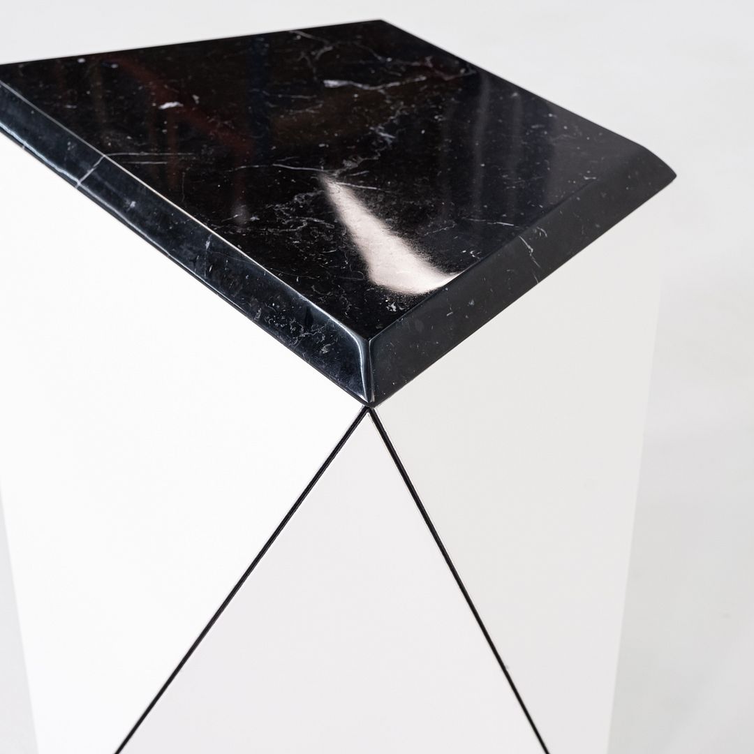 2022 David Adjaye for Knoll Washington Prism Side Table in White / Black Marble