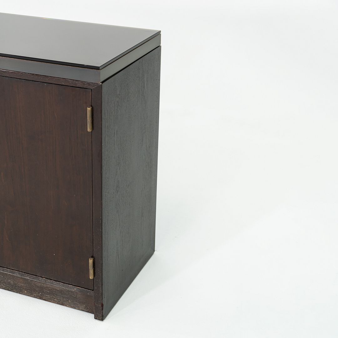 1950s Edward Wormley for Dunbar Walnut Ming Sideboard Cabinet w/ Brass Hardware