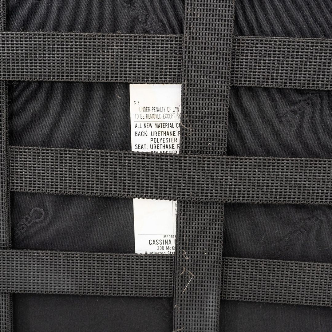 2000s Le Corbusier, Jeanneret and Perriand for Cassina LC2 3-Seat Sofa in Black Leather