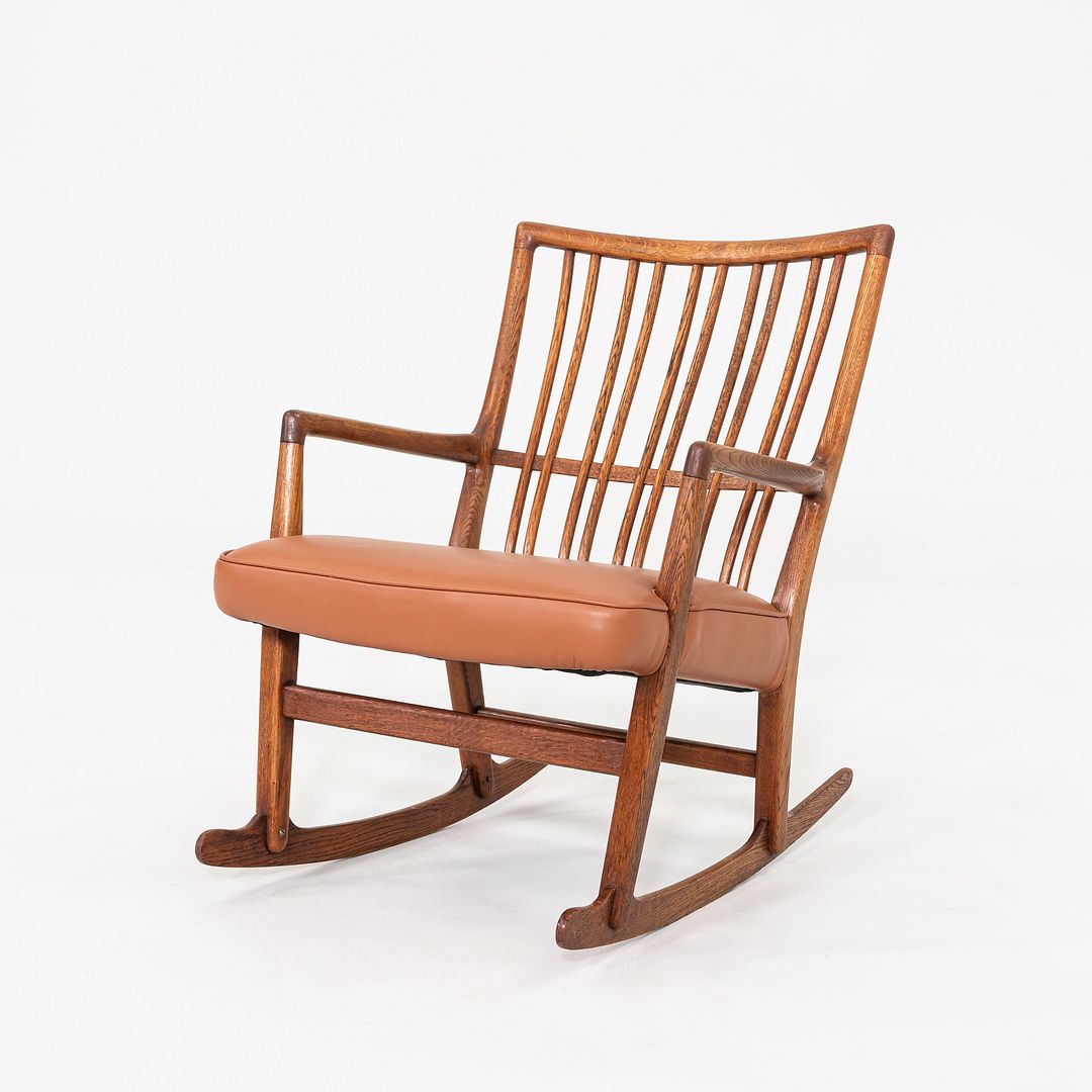 1950s Hans Wegner ML-33 Rocking Chair for Mikael Laursen, Crafted in Solid Oak