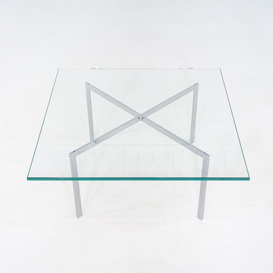 2000s Mies van der Rohe for Knoll Barcelona Coffee Table Chromed Steel and Glass