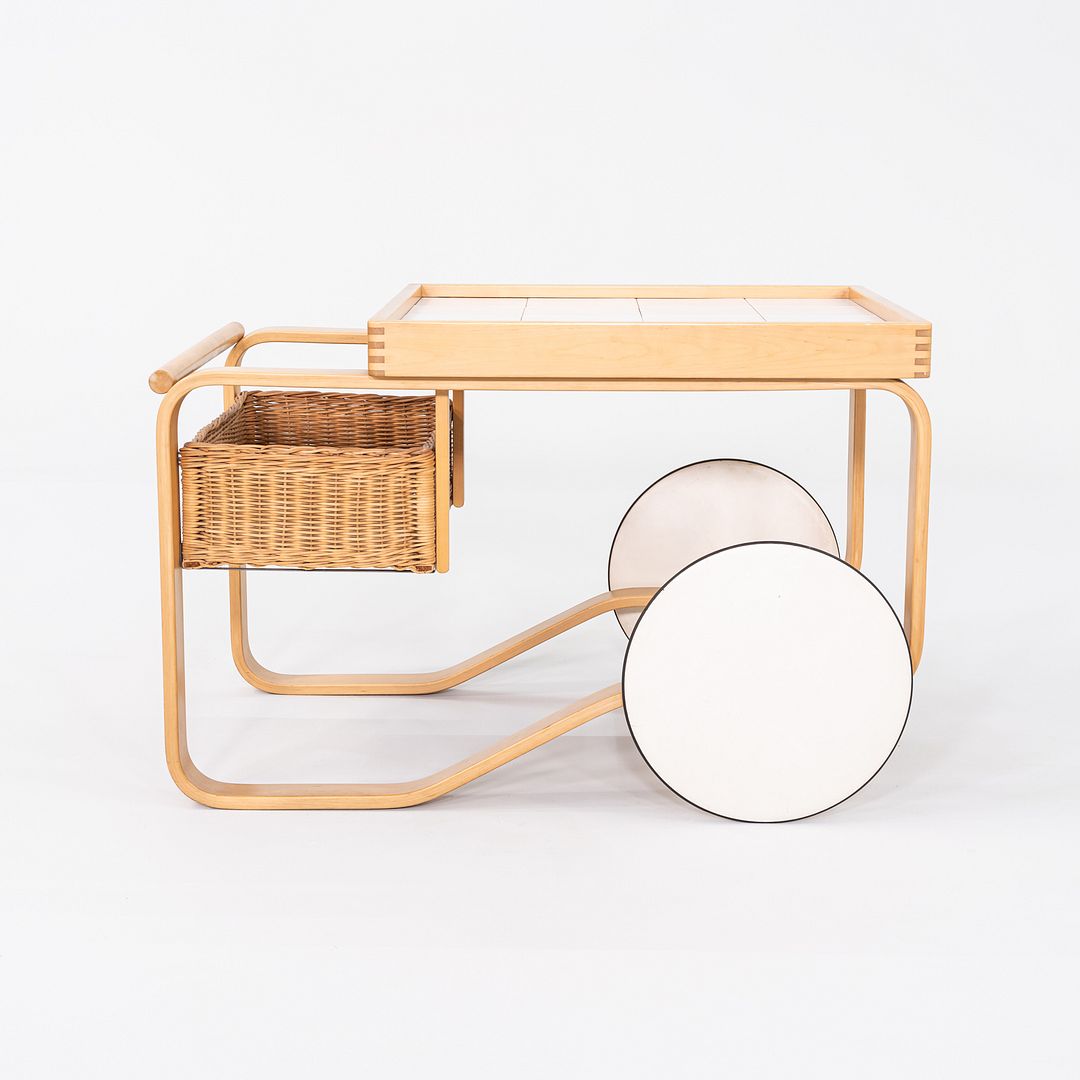 1970s Alvar and Aino Aalto for Artek Tea Trolley in Birch with Ceramic Tile