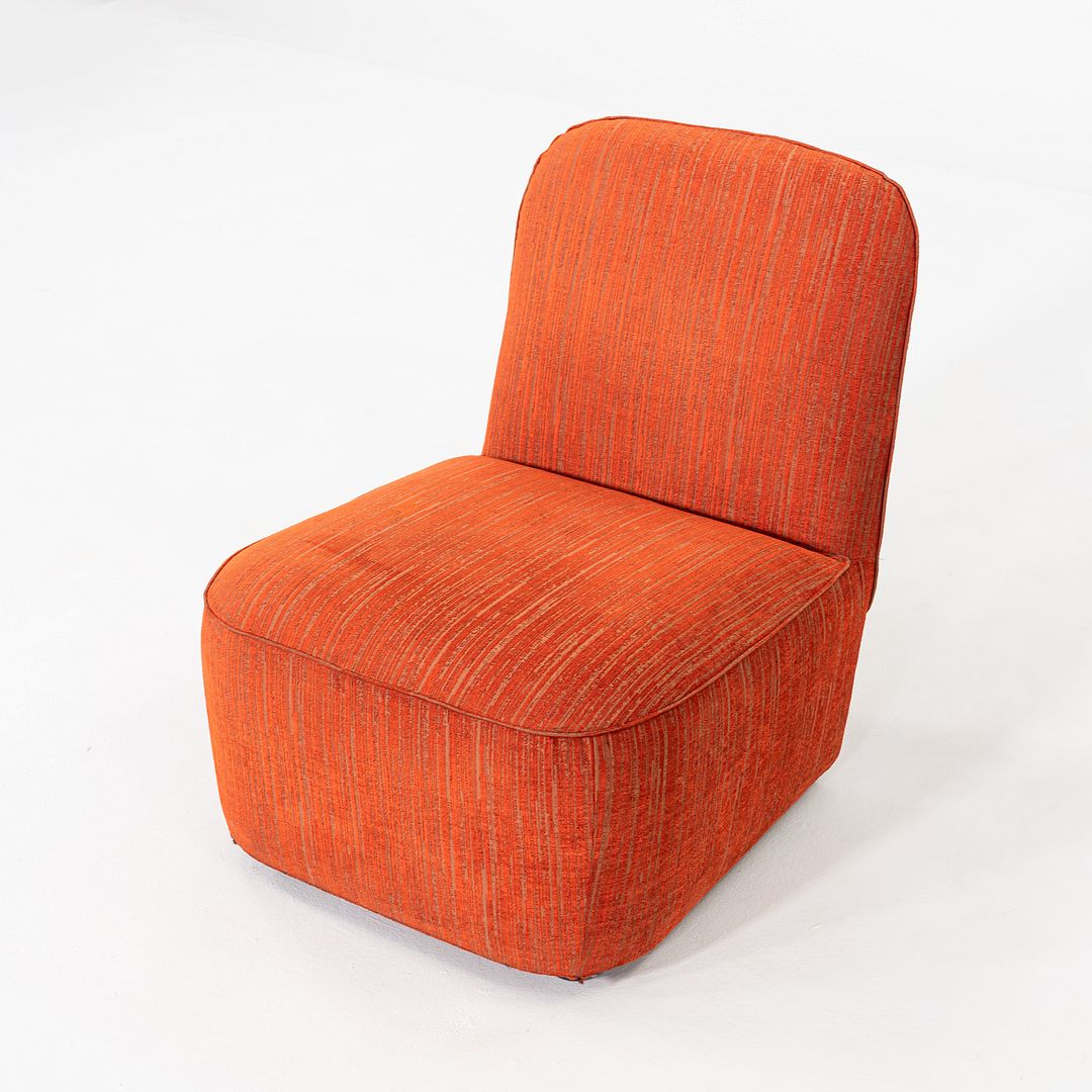 2020s Pair of Paola Navone for Casamilano Armless Lounge Chairs in Orange Fabric