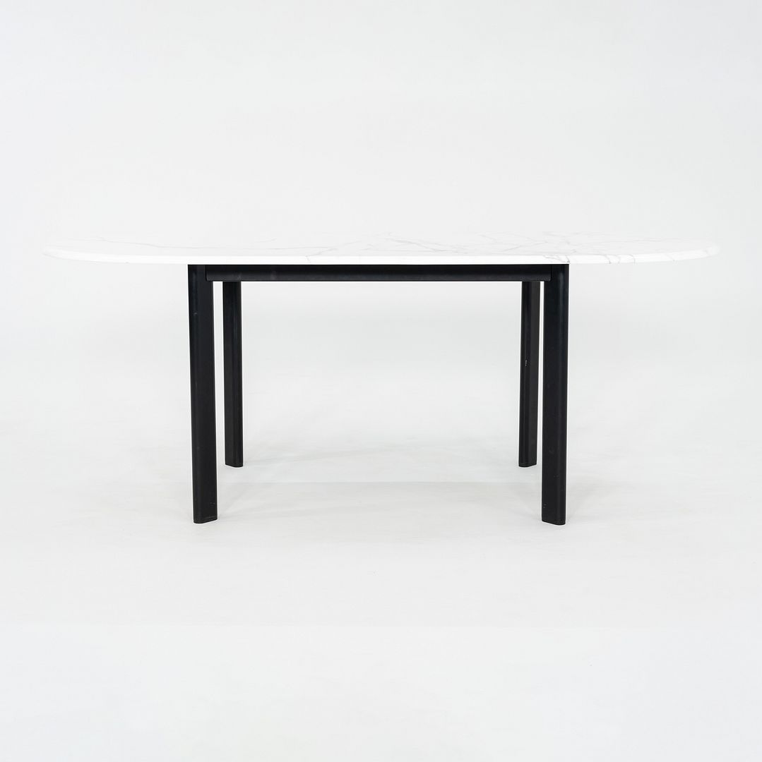 SOLD 1990 Knoll Joseph D'Urso Racetrack Dining / Work Table in Steel with Marble Top