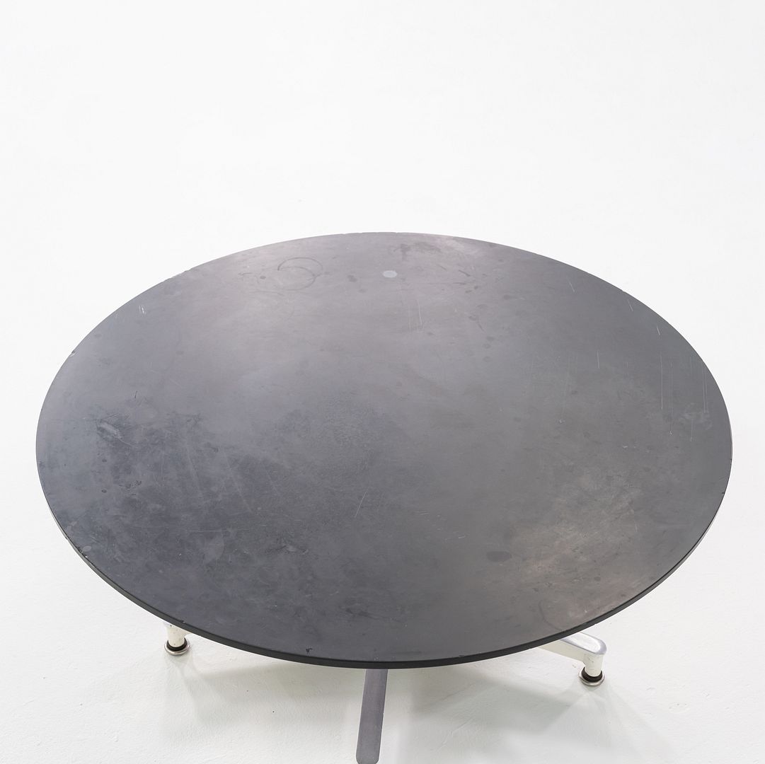 1955 Eames Herman Miller Contract Base Occasional Table w/ Black Honed Stone Top