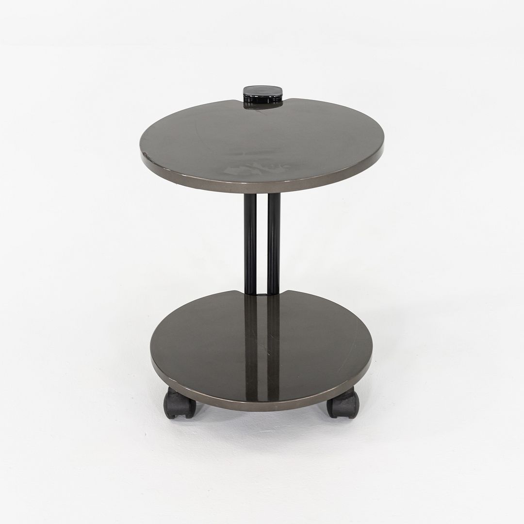 1980s Pace Collection Grey Lacquered Occasional Side / End Table on Casters