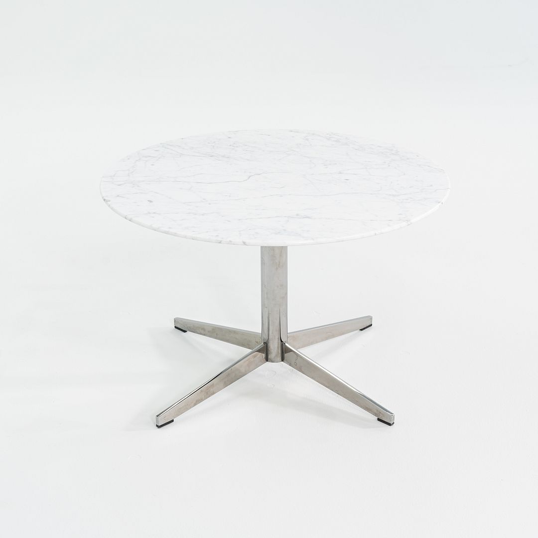 2010s Haworth Planes Collection Jive Marble and Steel Round Table 28 inches