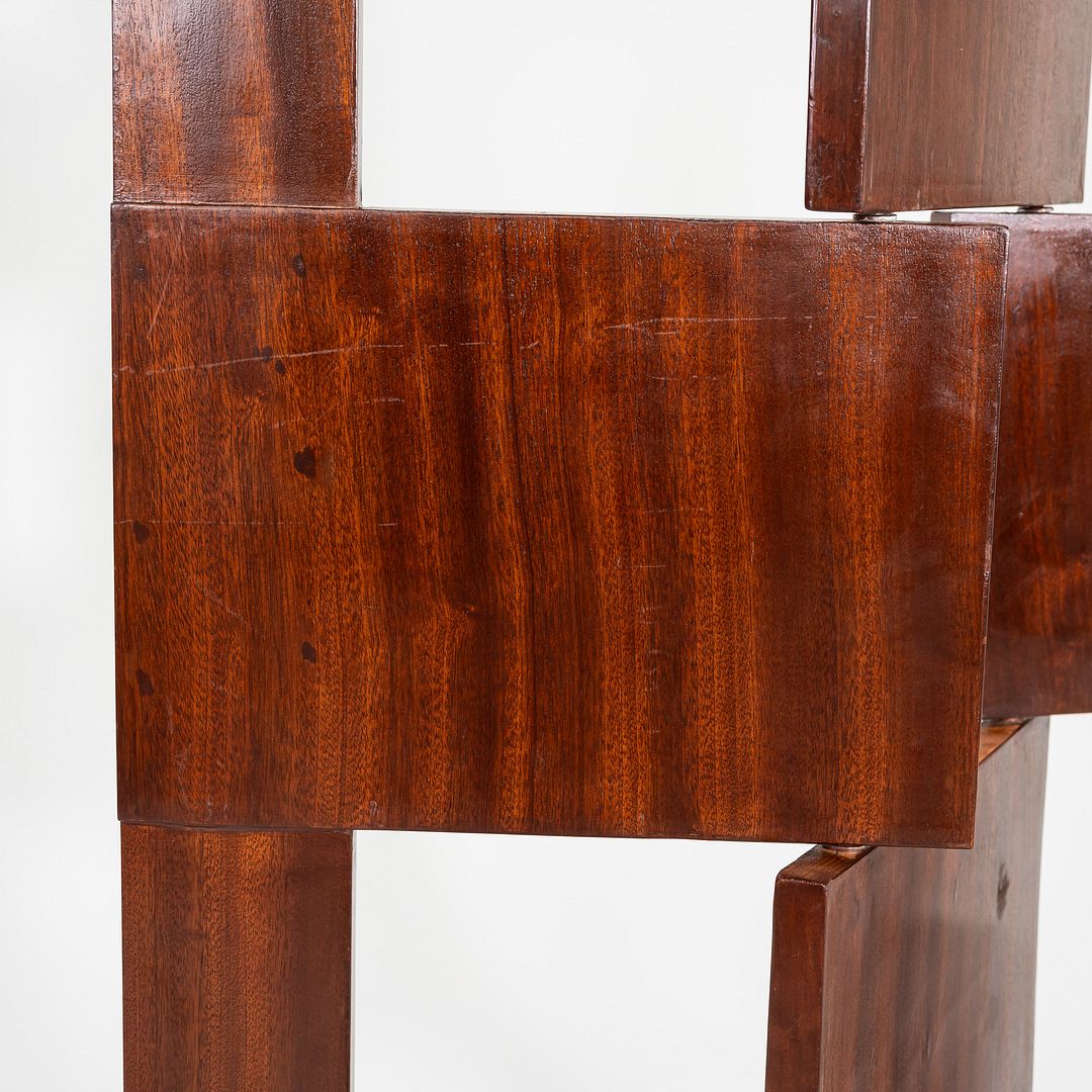 C. 1980s Eileen Gray Brick Screen Laquage Paravent Room Divider in Mahogany