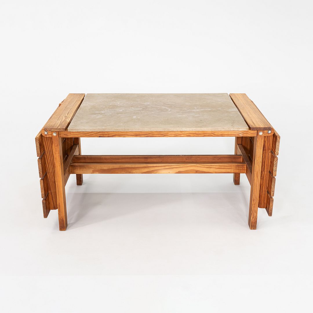 1970s Peter Ole Schionning N. Eilersen Dining Table Oregon Pine & Fiber Concrete