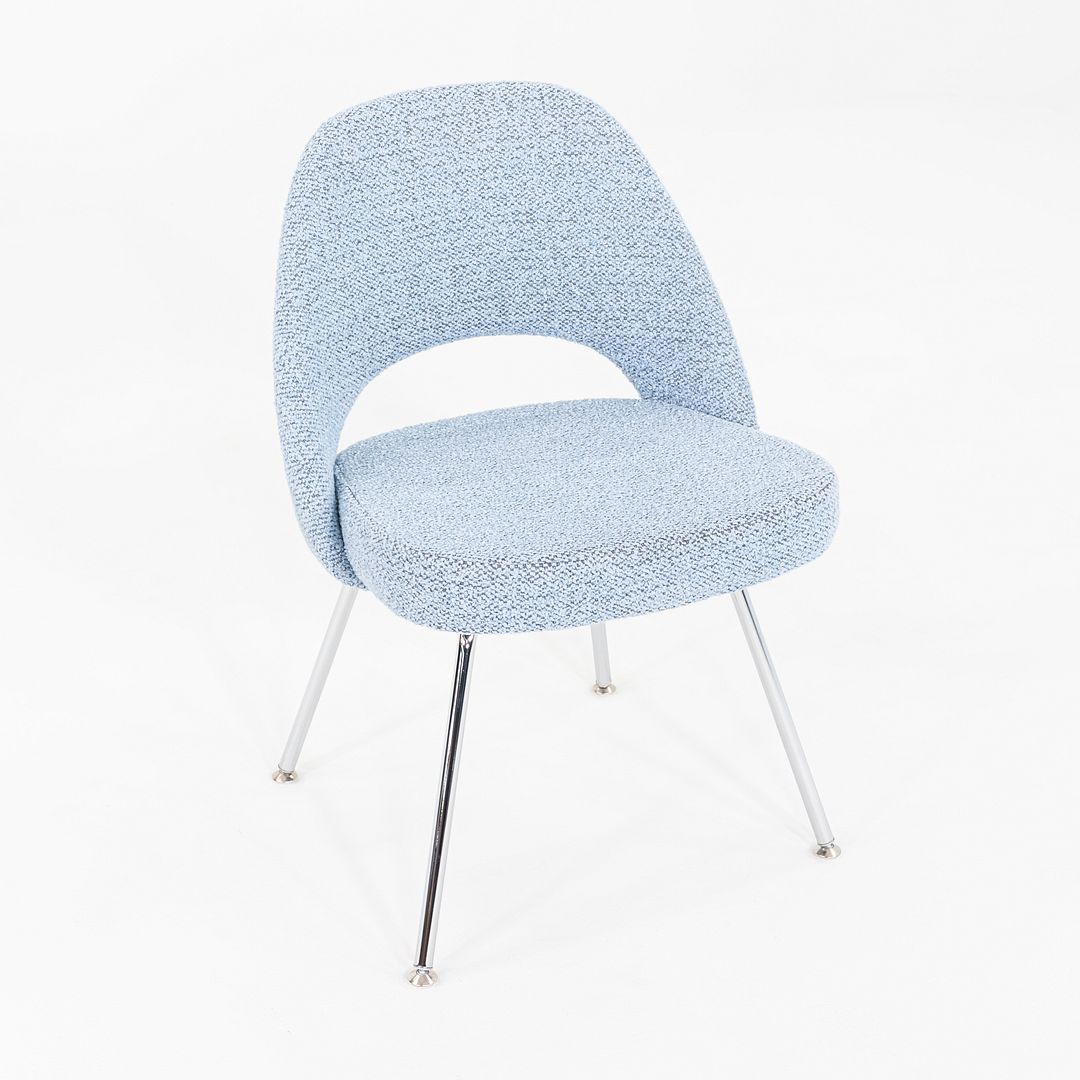 2021 Eero Saarinen for Knoll Executive Side / Dining Chair with Blue Upholstery