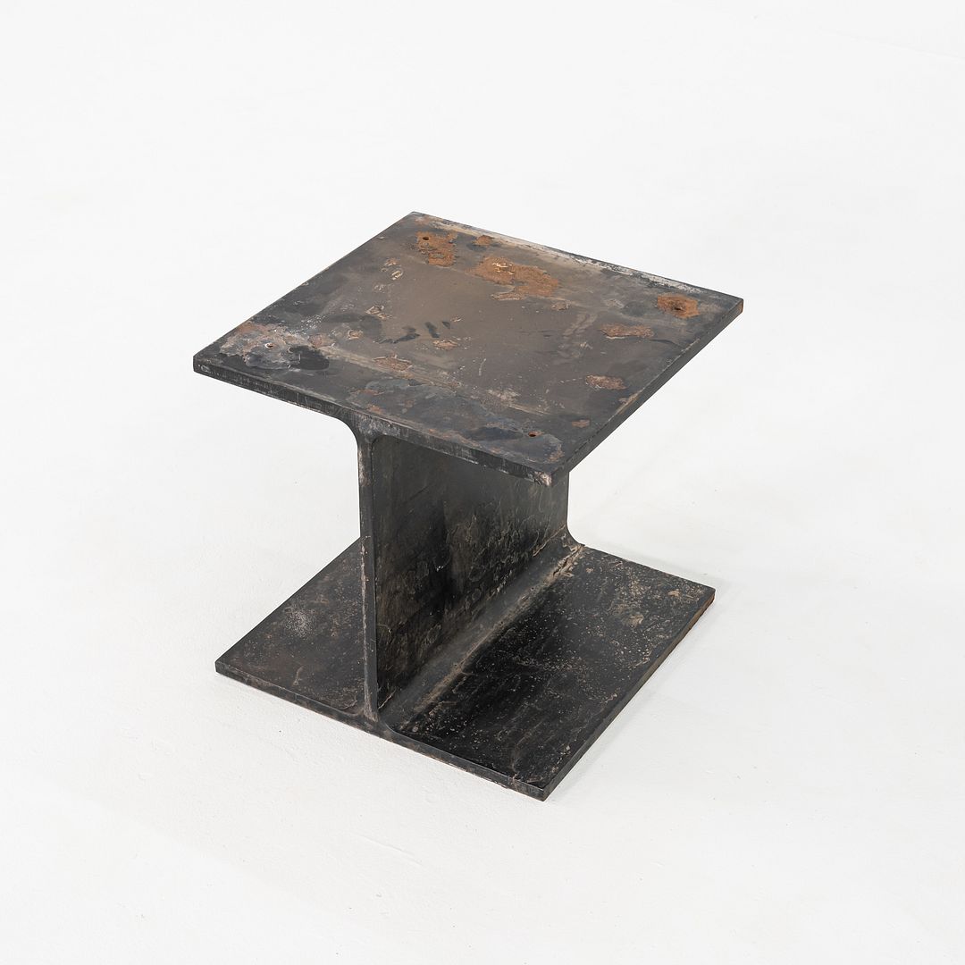 1970s Brutalist Limestone & Steel Coffee Table by Powell & Kleinschmidt of SOM