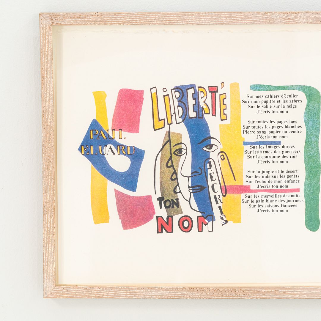 Liberte Poeme-Objet Silkscreen Print Fernand Leger Illustration Paul Eluard Text
