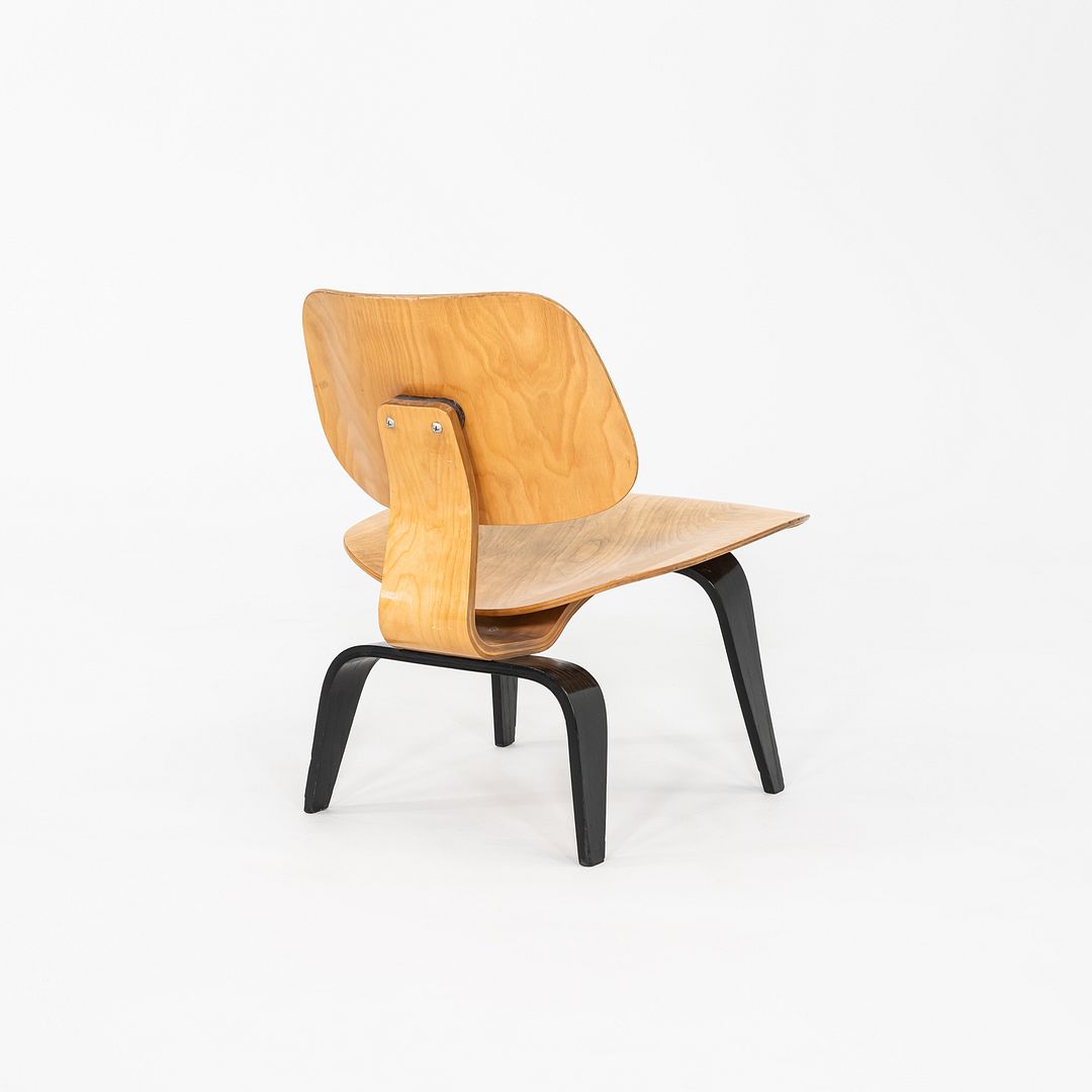 1947 Pair of Evans Eames LCW Chairs with Birch Seat and Ebonized Ash Legs 5-2-5