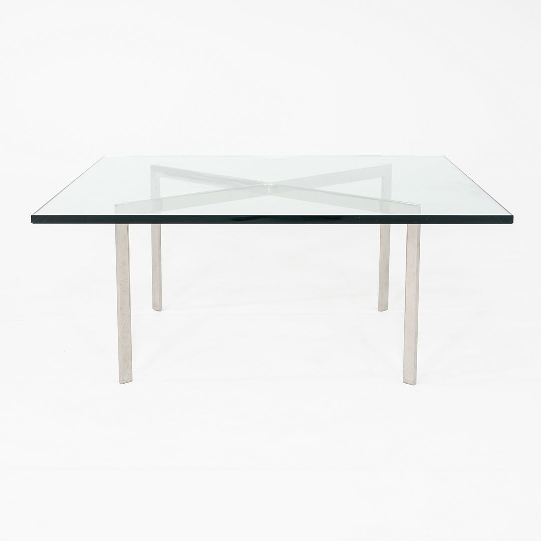 2000s Mies van der Rohe for Knoll Barcelona Glass Coffee Table 40 inch 2x Avail