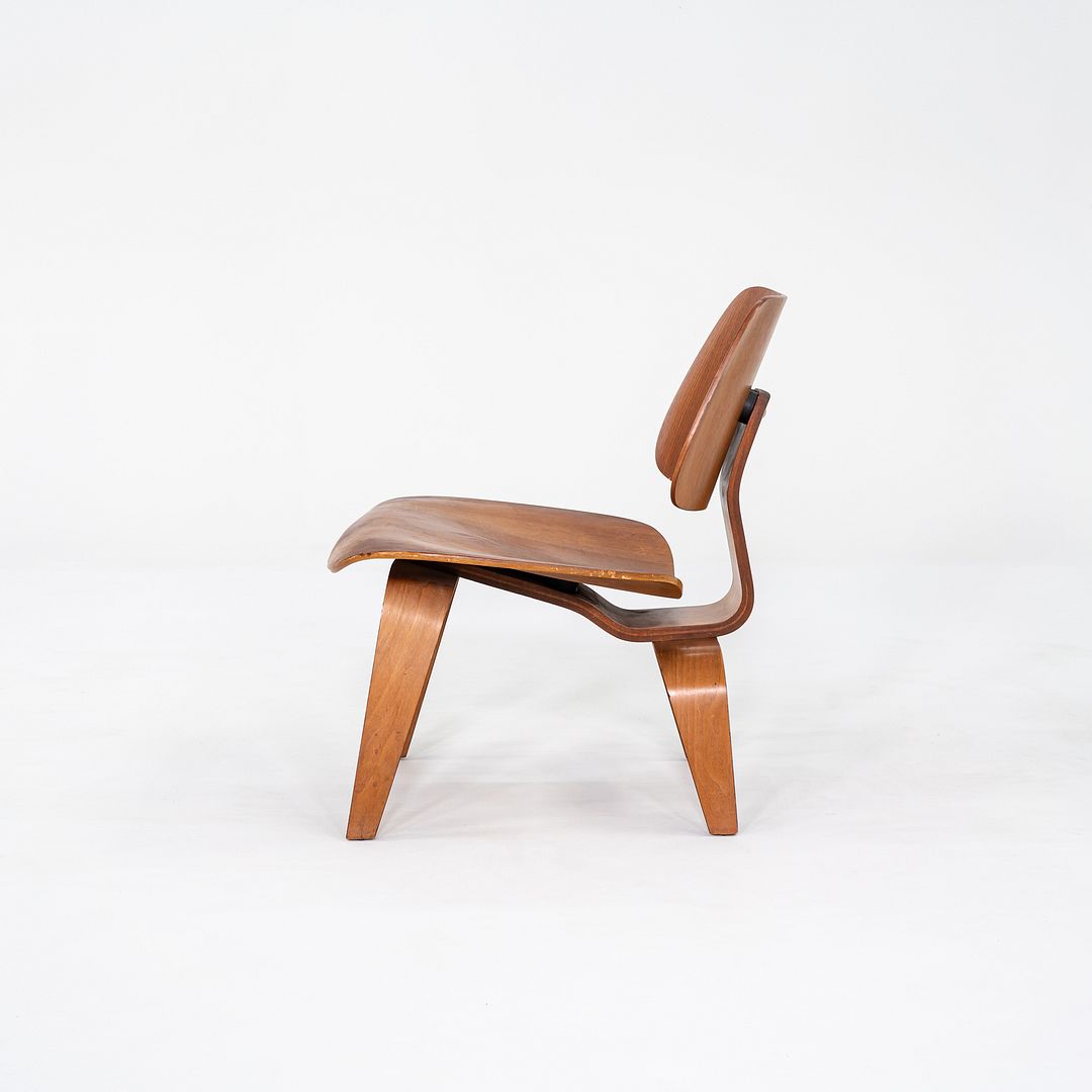 1950s Pair of Herman Miller Eames LCW Lounge Chairs in Calico Ash