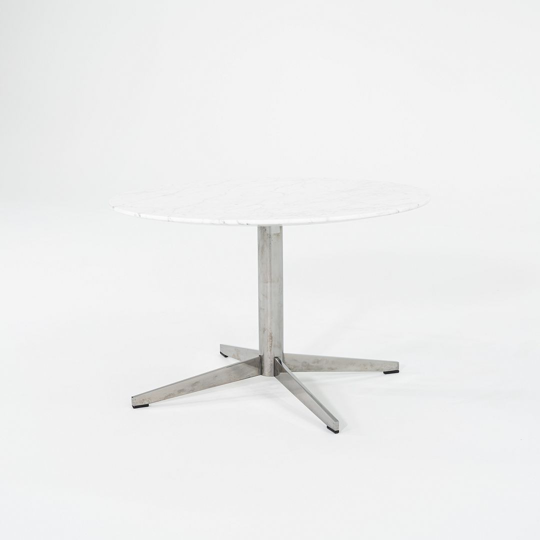 2010s Haworth Planes Collection Jive Marble and Steel Round Table 28 inches