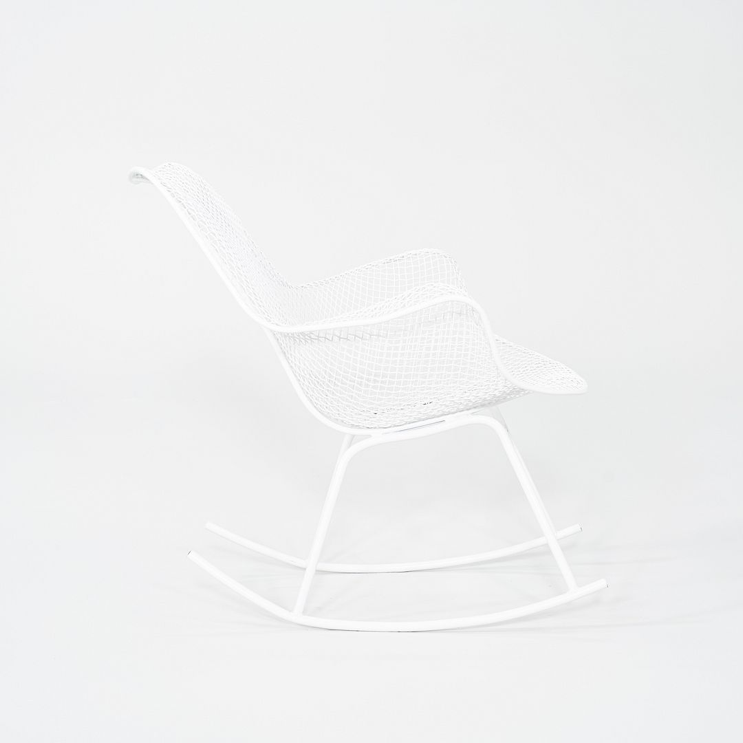 1950s Russell Woodard Sculptura Rocking Chair with White Wrought Iron Frame