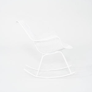 1950s Russell Woodard Sculptura Rocking Chair with White Wrought Iron Frame