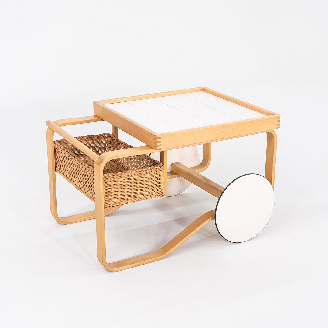 1970s Alvar and Aino Aalto for Artek Tea Trolley in Birch with Ceramic Tile