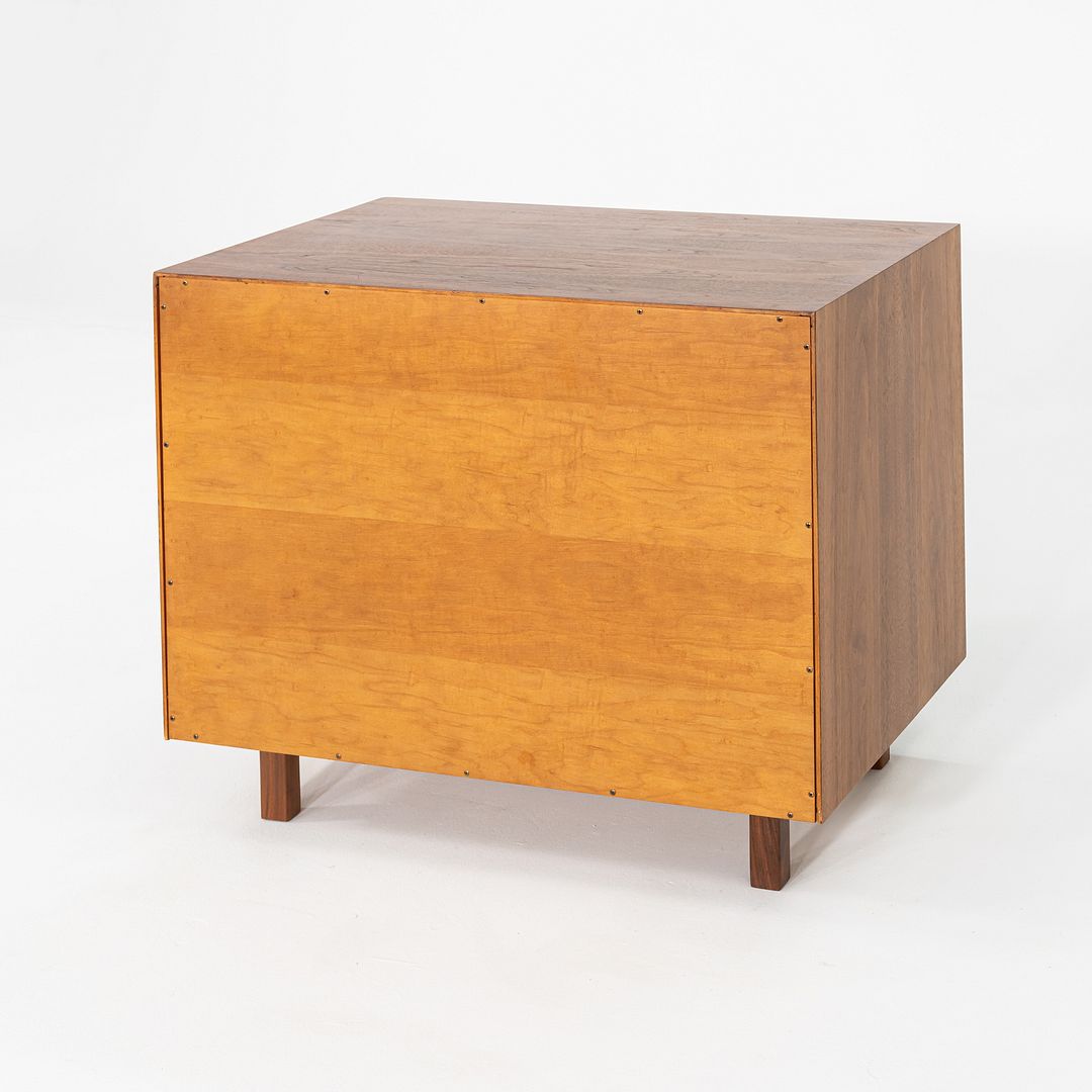 1970s Jens Risom Design 36 inch Cabinet / Dresser in Walnut w/ Bronze Hardware