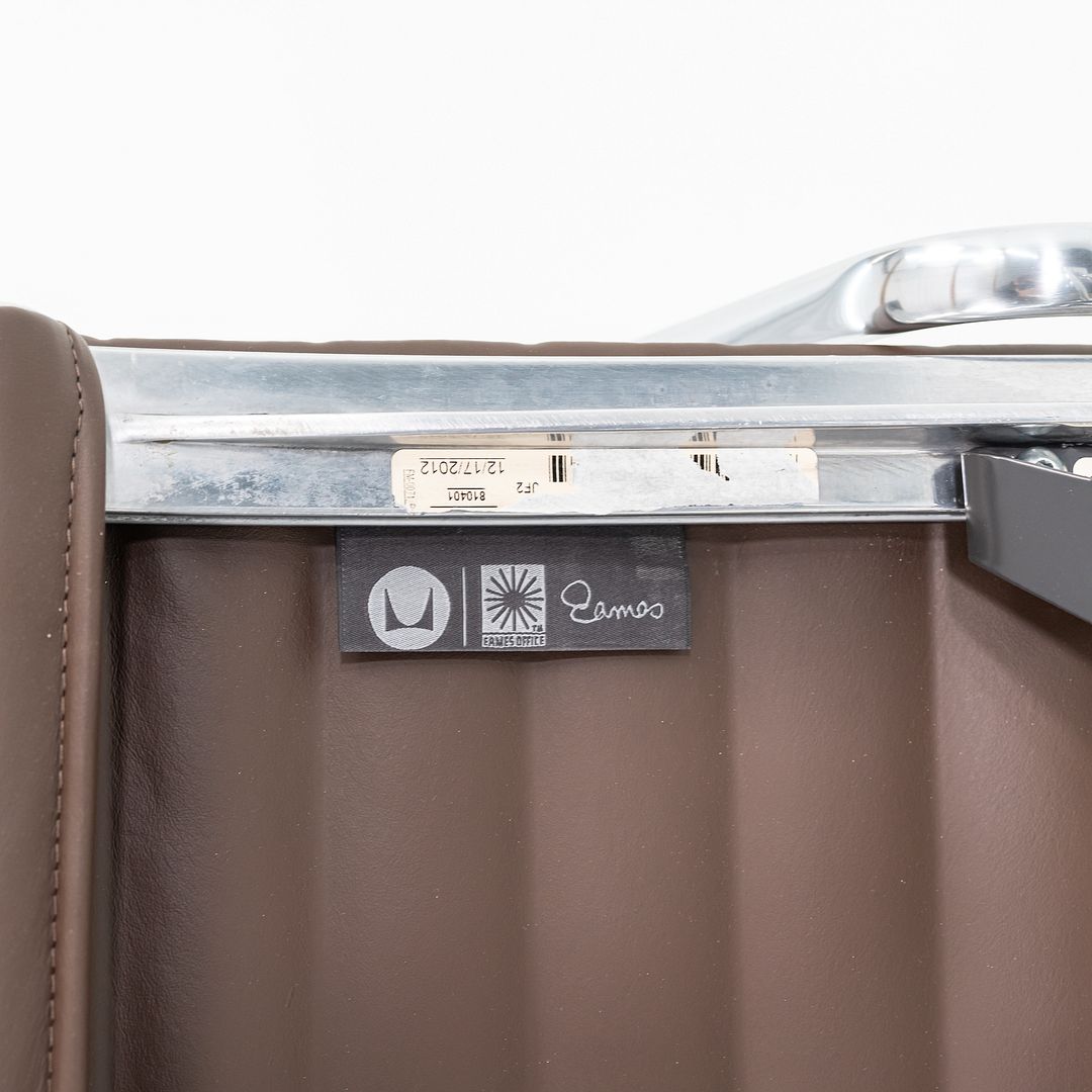 SOLD 2010s Herman Miller Eames Aluminum Group Management Desk Chair in Brown Leather