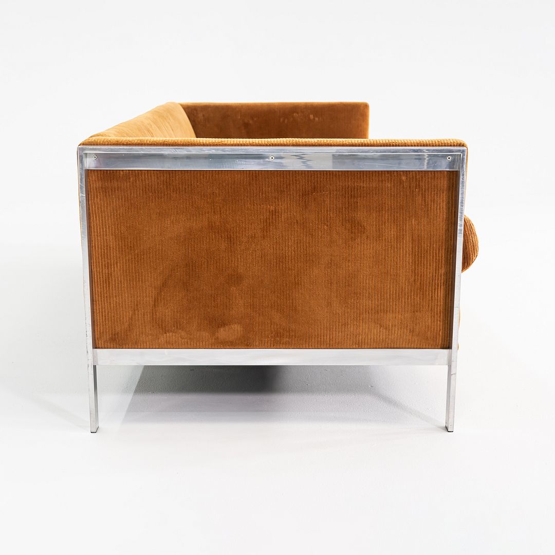 1972 Tomlinson Furniture Sofa w/ Chromed Steel Frame & Ochre Corduroy Upholstery