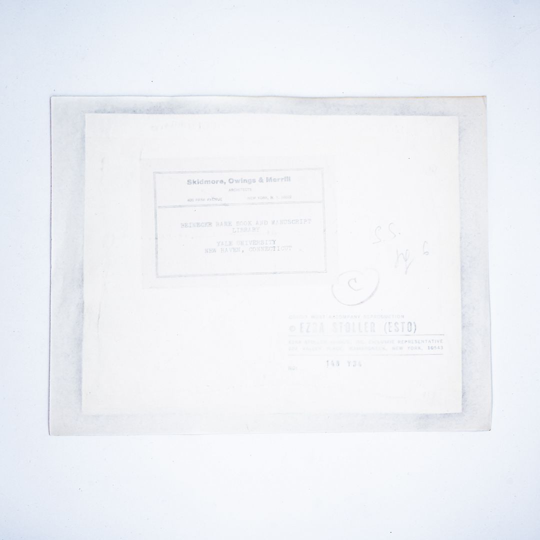 1963 Gordon Bunshaft's Personal Ezra Stoller Photographs (8x) Beinecke Library