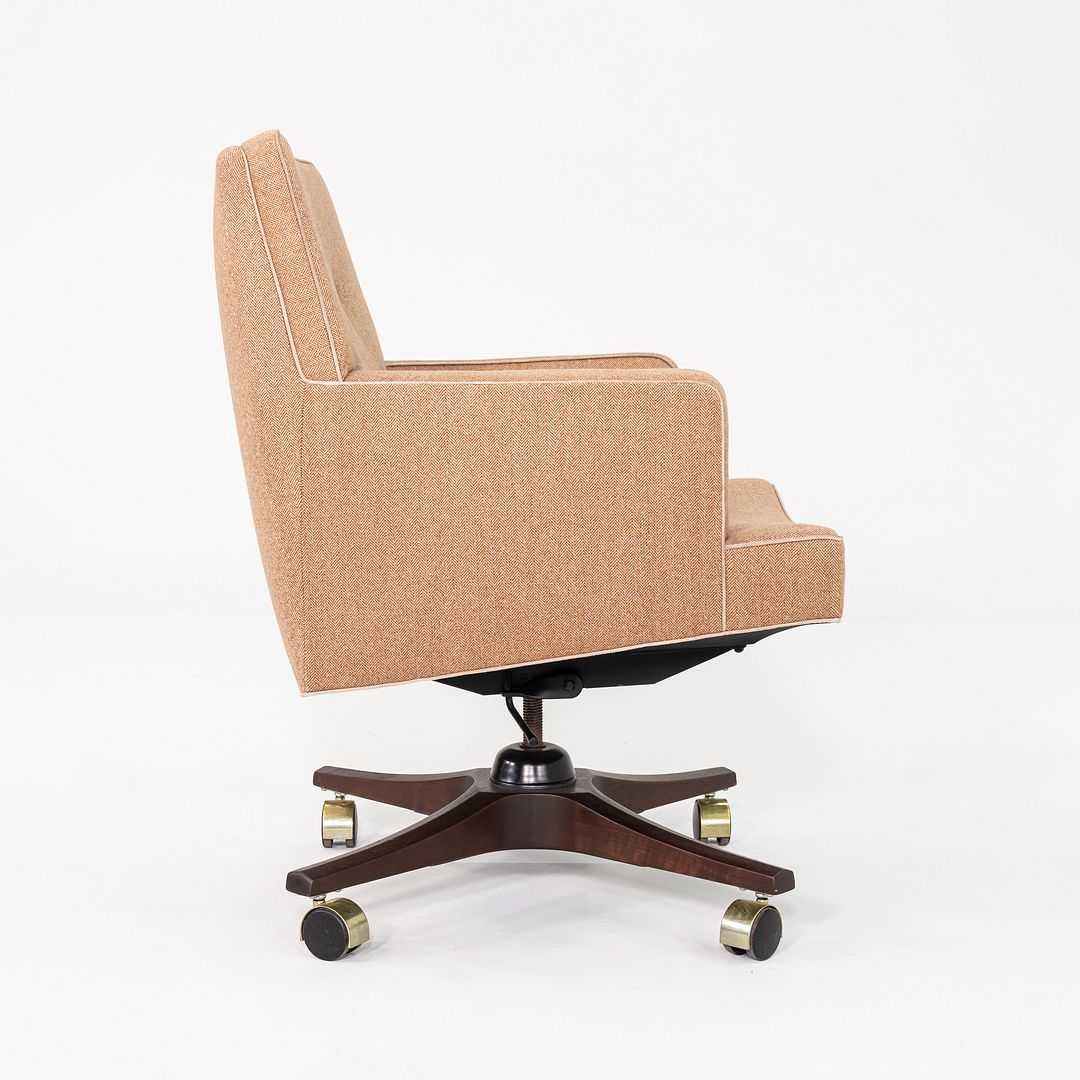 1960s Executive Desk Chair by Edward Wormley for Dunbar Tan Fabric with Piping