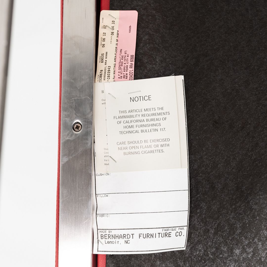 2006 Pair of Fabien Baron for Bernhardt Design B.3 Lounge Chair in Red Leather