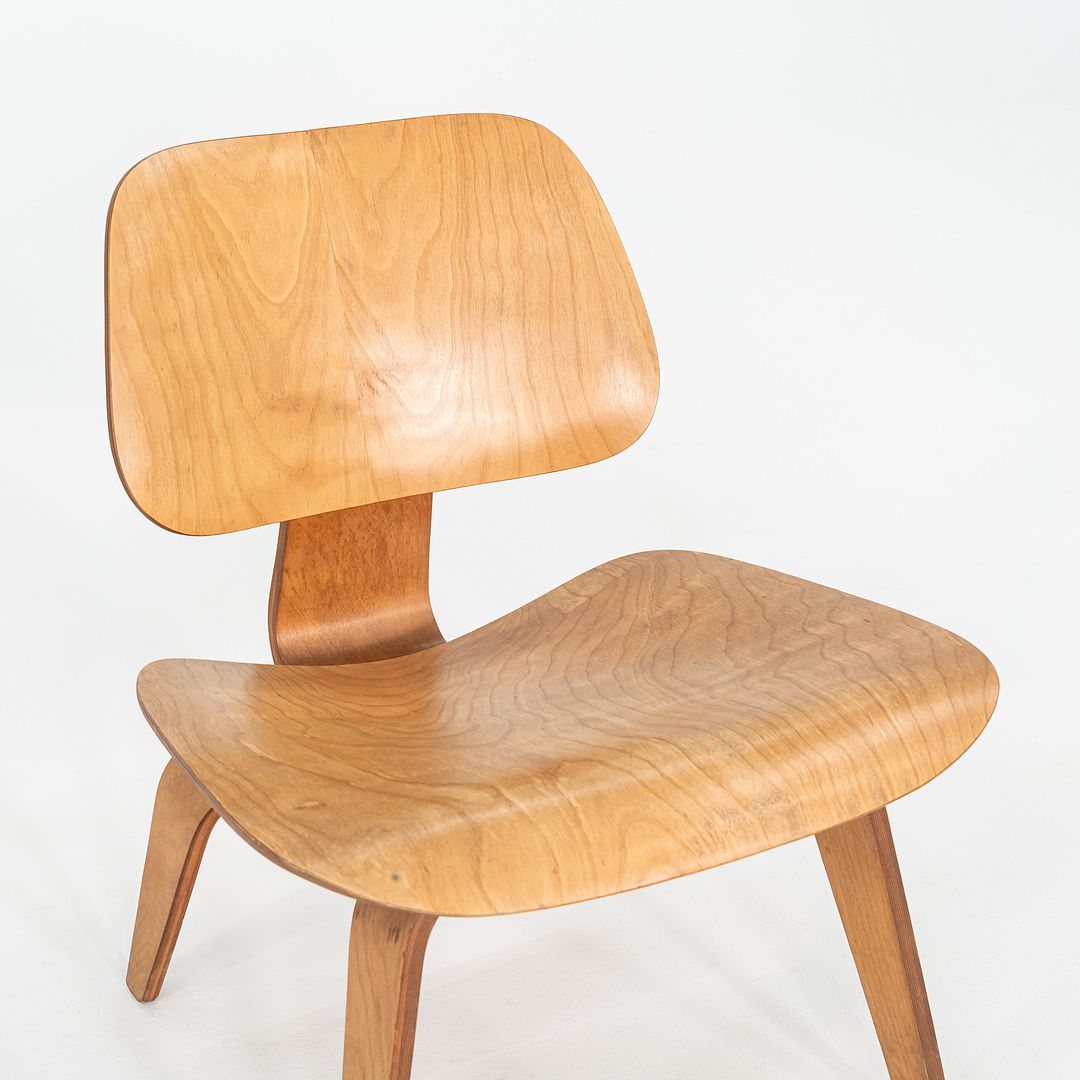 SOLD C. 1951 Pair of Herman Miller Eames LCW Lounge Chair in Calico Ash