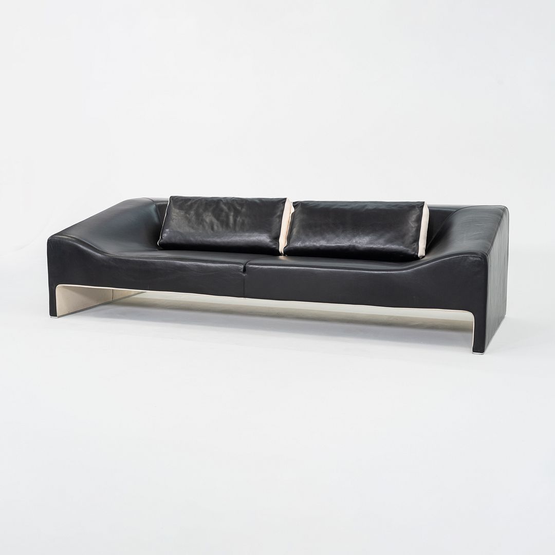 2000s Patricia Urquiola for Moroso Malmo Sofa Upholstered in Black Leather