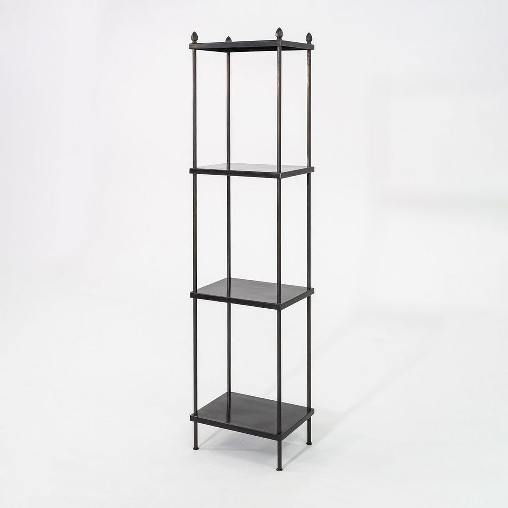 WYETH Regency-Style Antique Etagere Crafted in Zinc-Coated Galvanized Steel