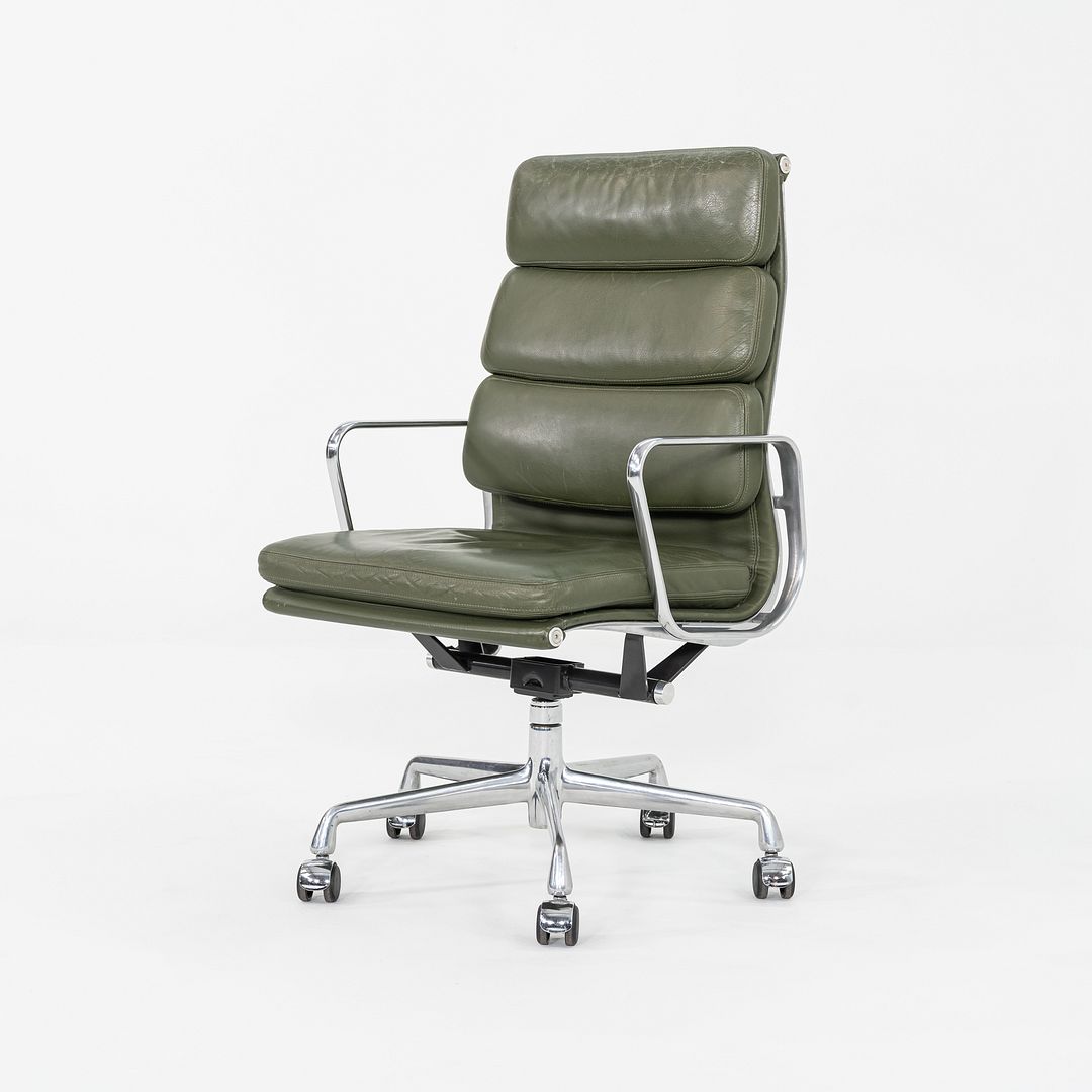 2000s Herman Miller Eames Executive Soft Pad Desk Chair in Green Leather 12+ Available