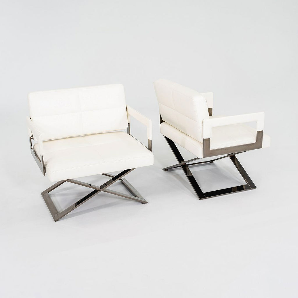 2018 Pair of Jean-Marie Massaud for Poltrona Frau Aster X Lounge Chairs Leather