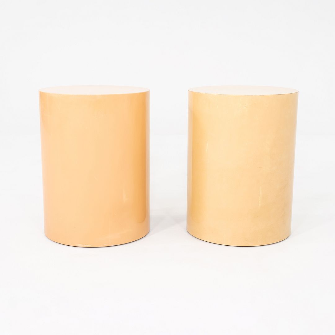 Pair of 1970s Paul Mayen for Intrex Habitat Lacquered Pedestal Tables 18 inches