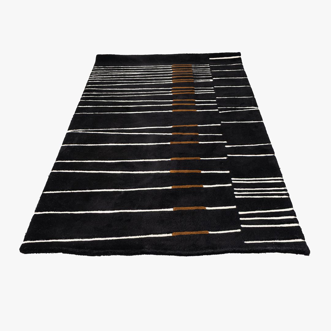 2000s Studio DR DellaRobbia Lanzo Rug 88x43" Hand Tufted in New Zealand Wool