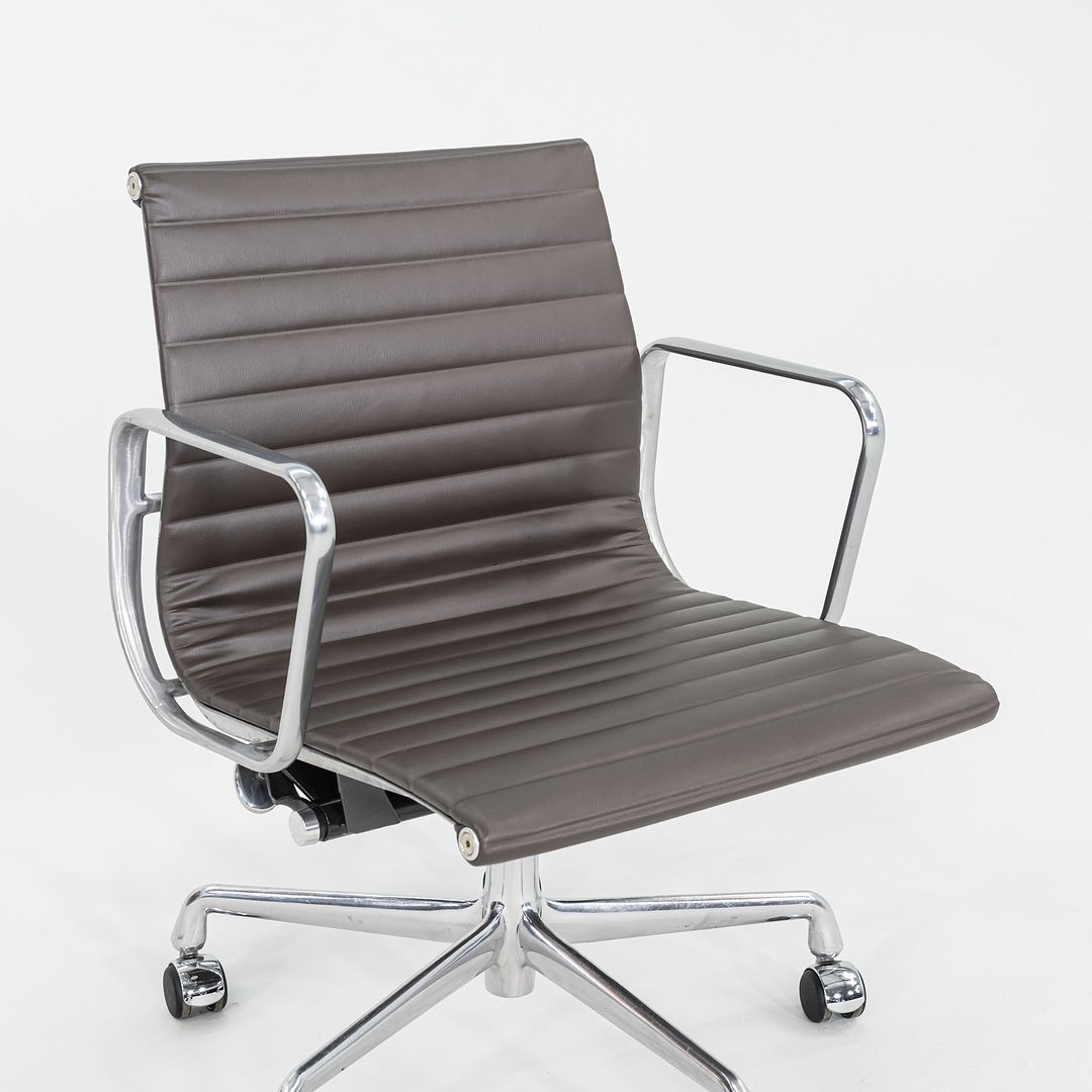 SOLD 2010 Herman Miller Eames Aluminum Group Management Desk Chair in Brown Leather