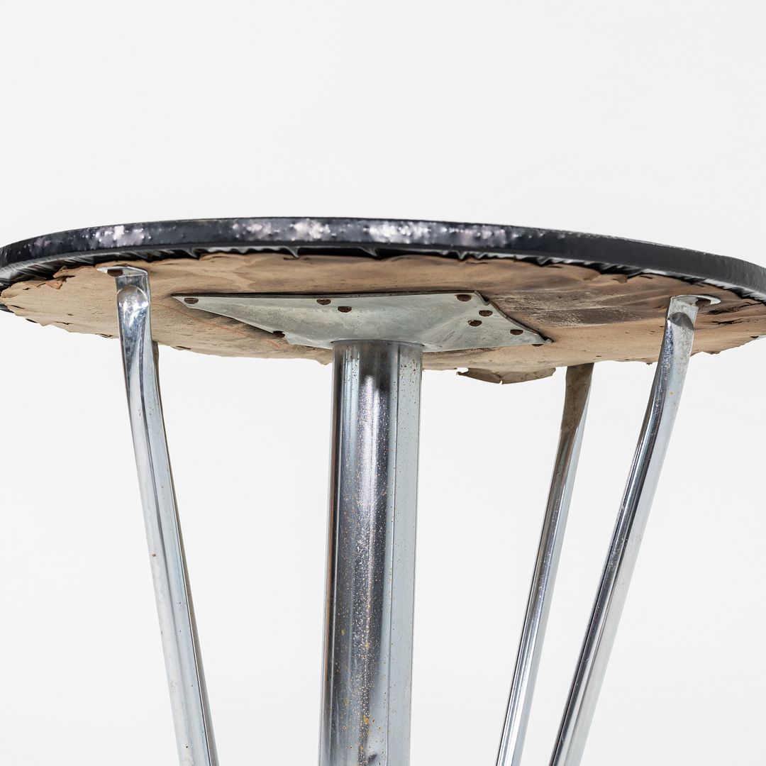 1960s Chromed Steel Hightop Dining Cafe Table after Chromcraft JB VAN Sciver
