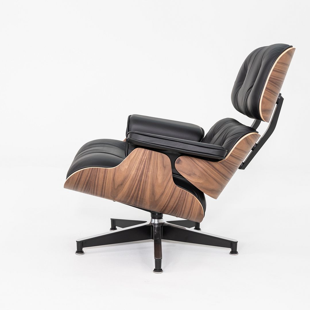 SOLD 2025 Herman Miller Eames Lounge Chair and Ottoman in Black Leather and Walnut