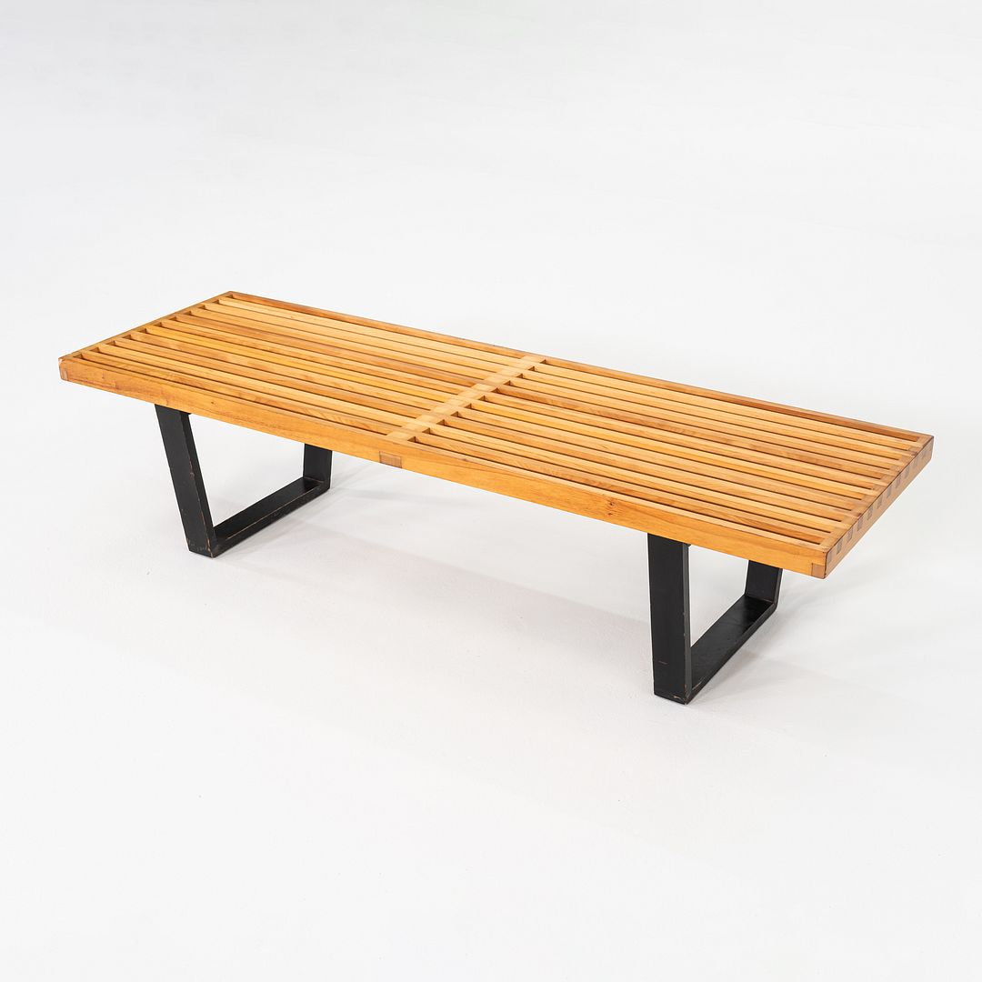 1950s George Nelson for Herman Miller Slatted Bench in Maple 56" Model 4992